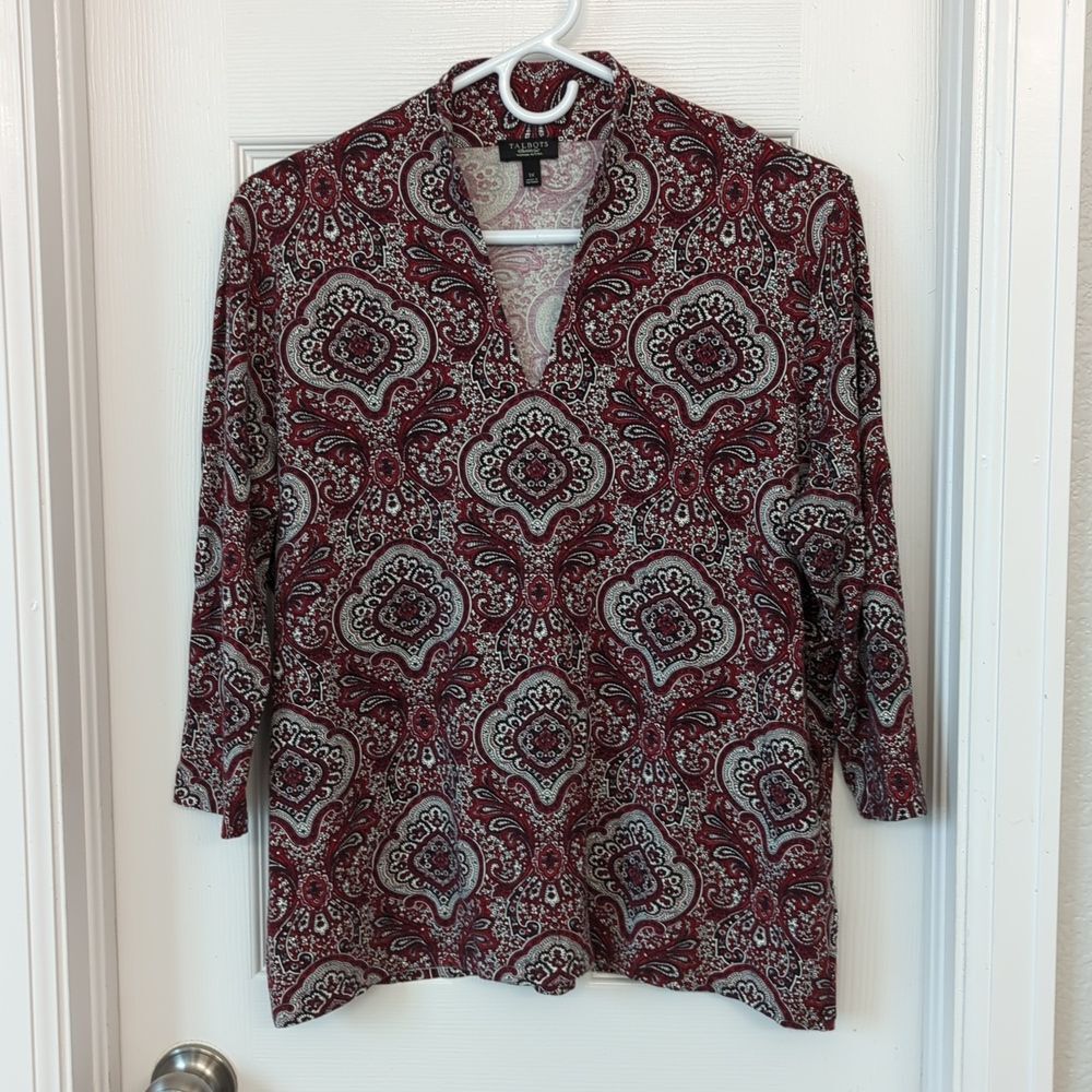 Talbots woman petites paisley top size 1X